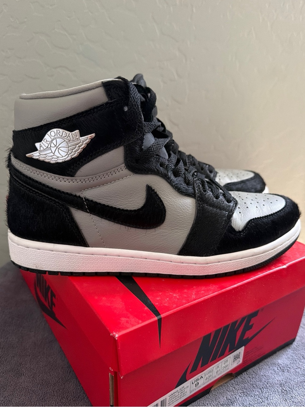2022 Nike Air Jordan 1 Retro High OG Twist 2.0 Medium Grey W9 - M7.5 Real Fur